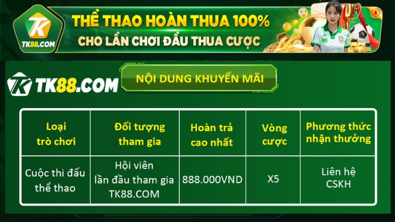 Nhận thưởng hoàn thua lên đến 100% 