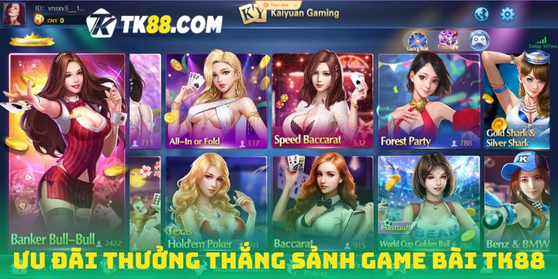 Ưu đãi áp dụng cho hội viên thắng cược game bài 